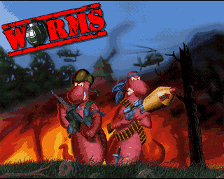 Worms title screen for Amiga CD32